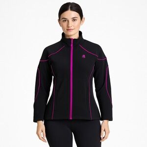 Legendary Whitetails Womens XXL Black Jacket Full Zip Up Purple Trim